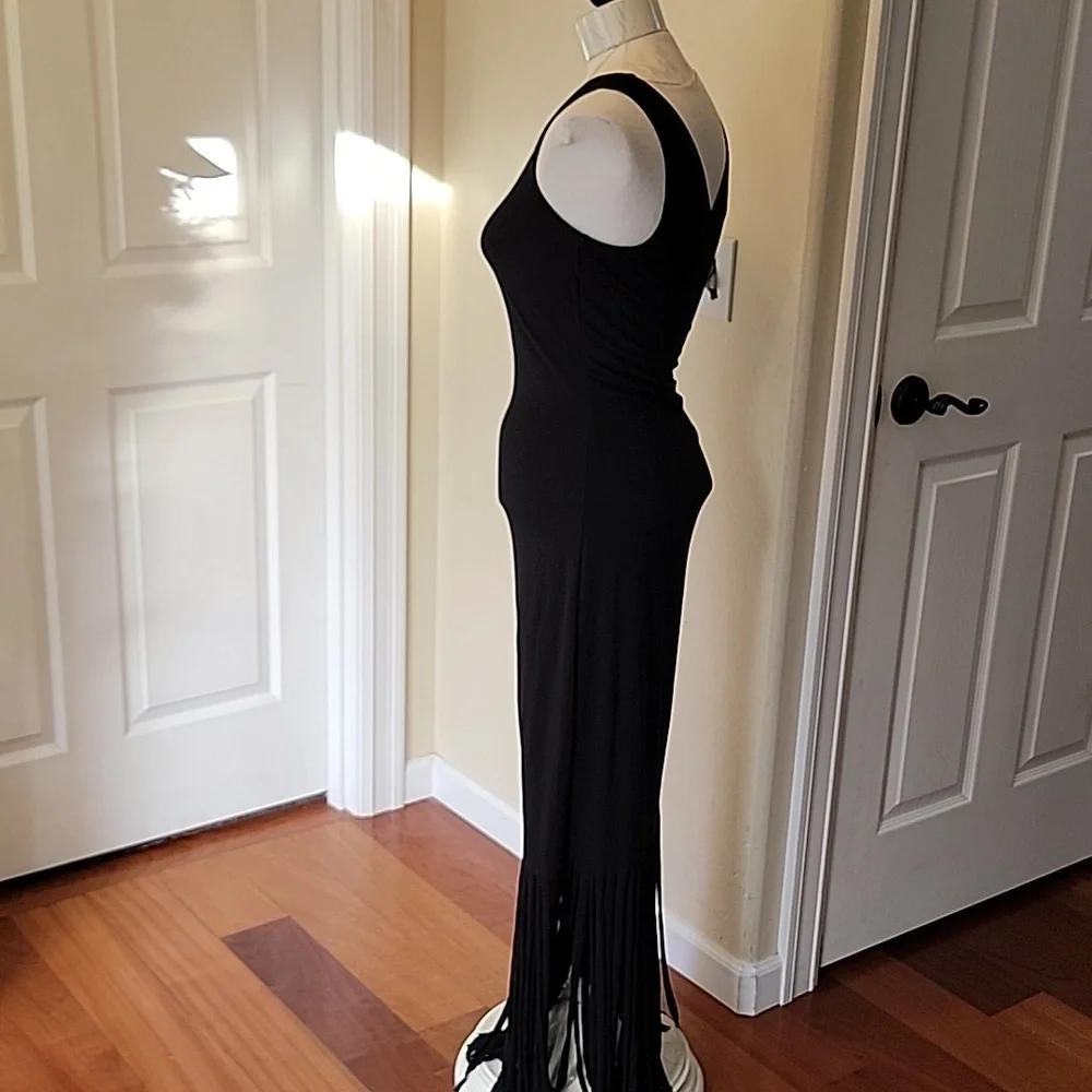 INC International Concepts Black Fringed Dress - Picture 4 of 6